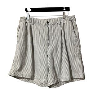 Aerie White Blue Striped Washed Denim Shorts Womens Size L New NWT